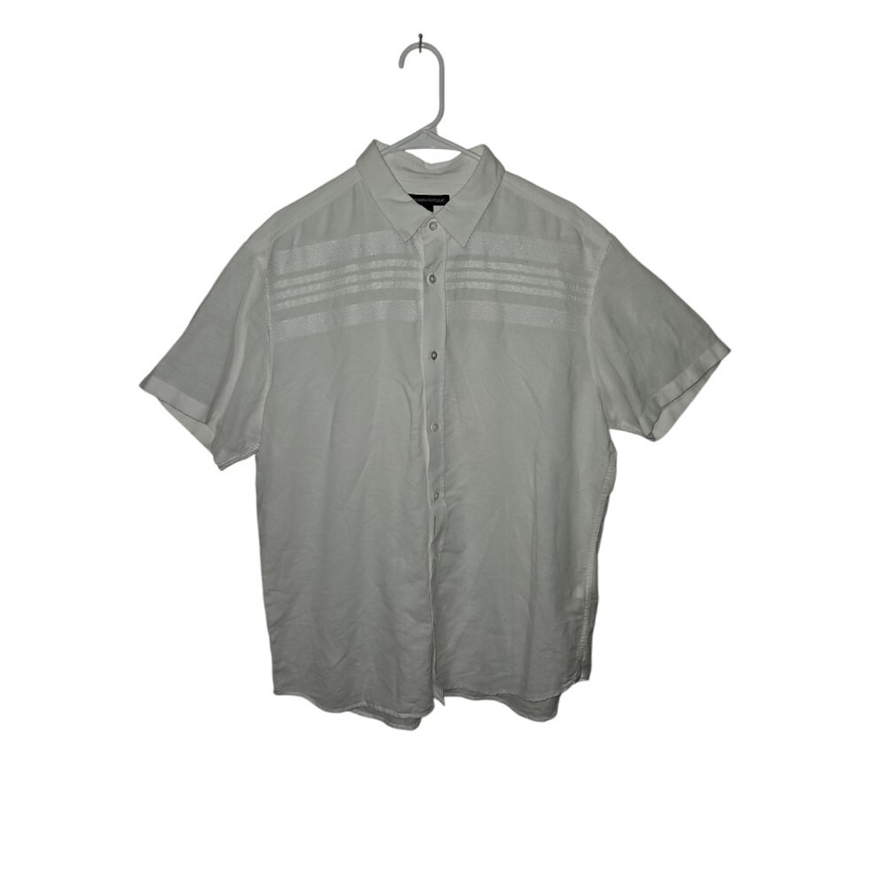 Banana Republic White Men's Button Up Large